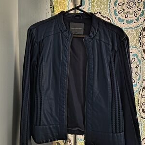 SO CUTE! Women's Blue Leather Look Jacket